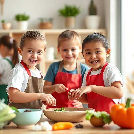 A group of children enjoying a cooking class at the Nourish Academy