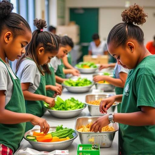 Students preparing a healthy meal during a Nourish Academy course